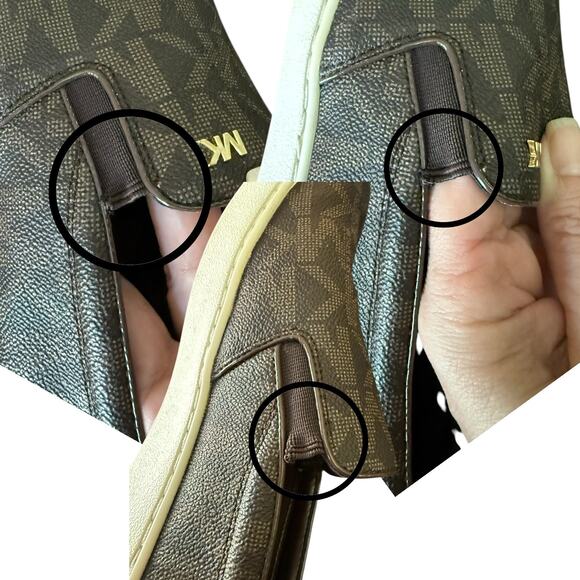 Michael Kors Brown MK Monogram Slip On Loafers Size 8 - Picture 6 of 7